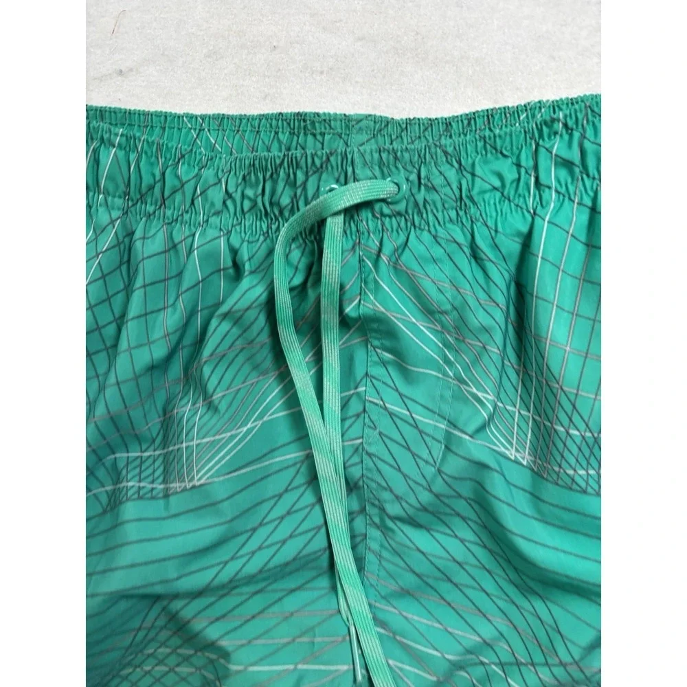 Nike Swim Shorts‎ Men's Size Medium Bathing Suit Trunks Green Geometric Logo